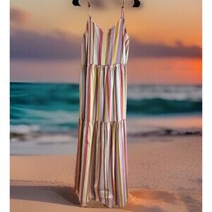 Loft Beach Women’s Striped Tank Maxi Dress Size Medium